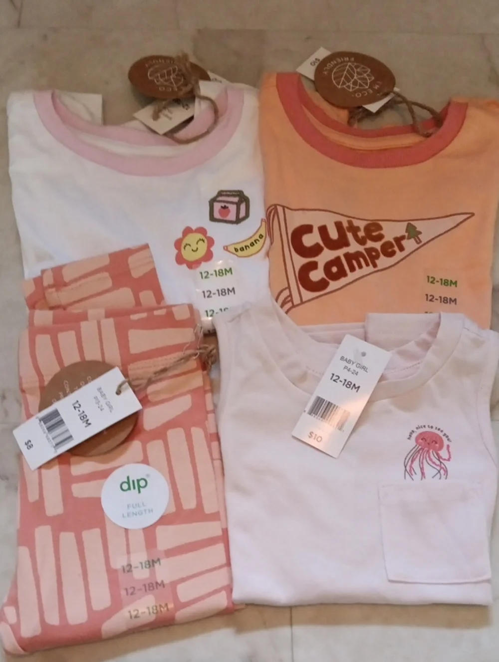 dip Kids  Bundle in White, Peach and Pink